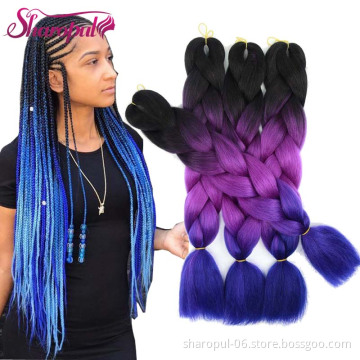 Wholesale Price Synthetic Hair Super Jumbo Braiding Cheap Ombre 24inch Braiding Crochet Hair Extension